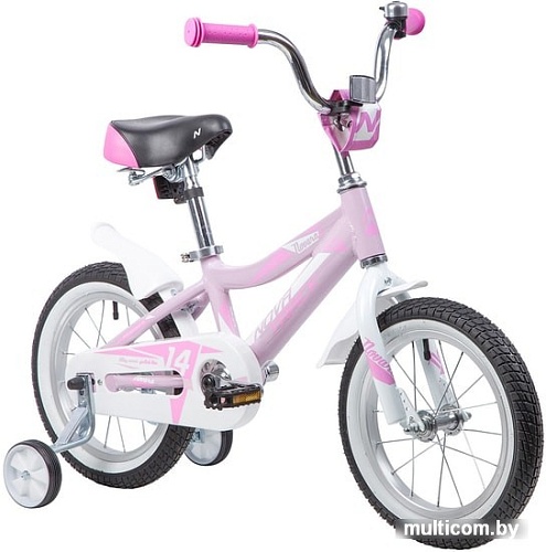 Детский велосипед Novatrack Novara 14 (розовый/белый, 2019)