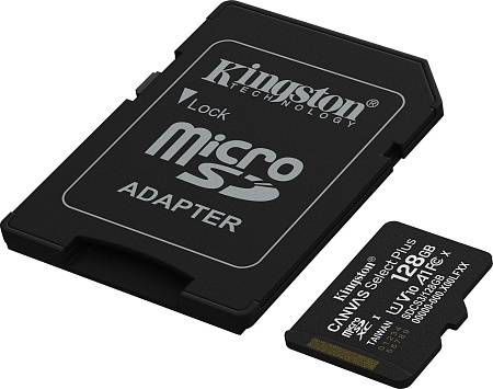 Карта памяти Kingston Canvas Select Plus microSDXC 128GB SDCS3/128GB (с адаптером)