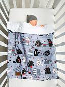 Плед Amarobaby Растем вместе. Котики 85x95 (серый)