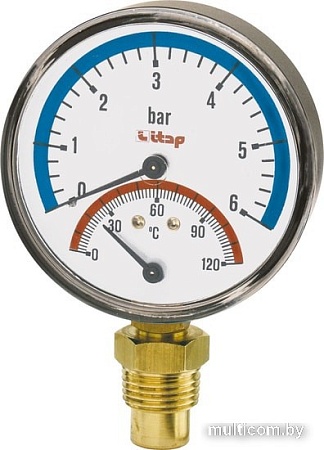 ITAP Термоманометр боковое подключение 484 1/2"