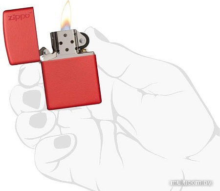 Зажигалка Zippo Red Matte Zippo Logo 233ZL-000051