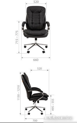 Офисное кресло CHAIRMAN 795 N (кожа, черный)