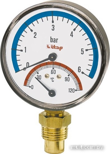 ITAP Термоманометр боковое подключение 484 1/2"