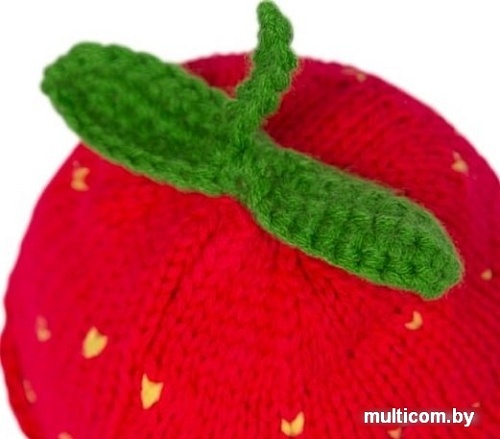 Мягкая игрушка Зайка Ми в вязаной шапке "Клубничка" (23 см)