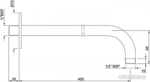 Держатель верхнего душа Jaquar SHA-CHR-479L450