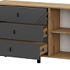 Тумба Mio Tesoro Байкал 3 ящика со створкой (дуб золотистый/графит)