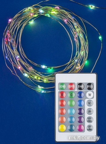 Новогодняя гирлянда Uniel ULD-S0500-050/DTB/3AA/RC RGB IP20 DEW UL-00007248