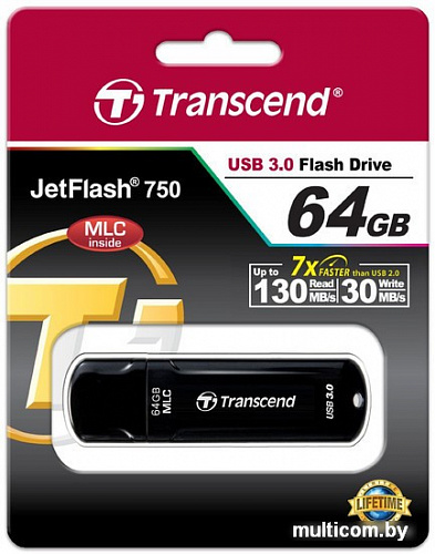 USB Flash Transcend JetFlash 750 64GB (TS64GJF750K)