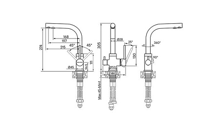 Смеситель Paulmark Essen ES213011-GR (серый/серый металлик)
