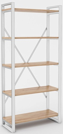 Стеллаж Hype Mebel Стандарт-2 50x200 (белый/дуб галифакс натуральный)