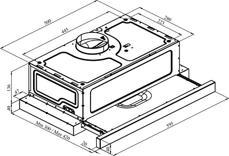 Кухонная вытяжка Konigin Rebus Smooth 60 (черный)