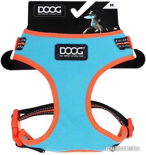 Шлея Doog Neoflex Beethoven HARBEET-XL (голубой с оранжевым кантом)
