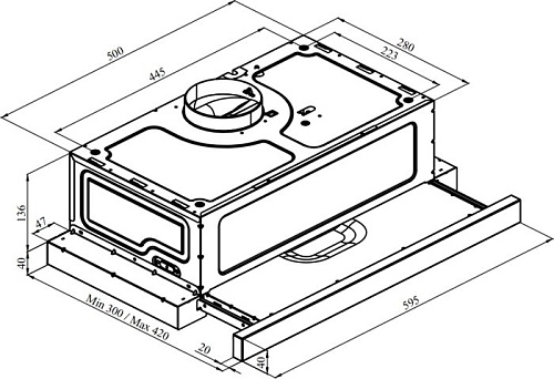 Кухонная вытяжка Konigin Rebus Smooth 60 (черный)