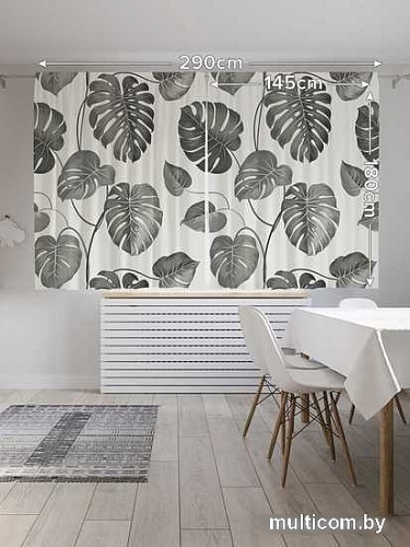 Комплект штор JoyArty Ребристые листья 1.45x1.8 м pox_13581_145x180 (2 шт)