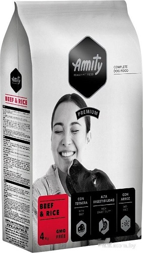 Сухой корм для собак Amity Premium Beef & Rice говядина с рисом 4 кг