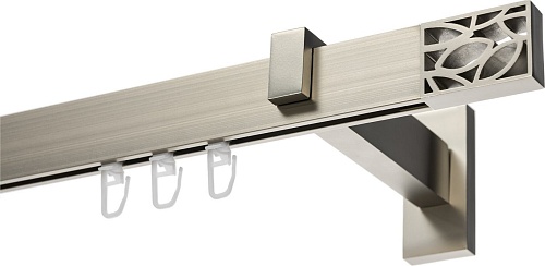 Карниз для штор Sundays Home Флэт Лайн Грид одинарный (составной, сатин, 4 м)