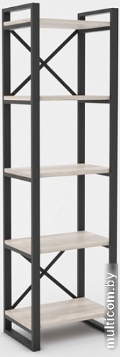 Стеллаж Hype Mebel Стандарт 80x200 (черный/древесина белая)