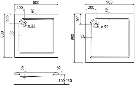 Душевой поддон Kolo Standard Plus 80x80 [XBK1580]