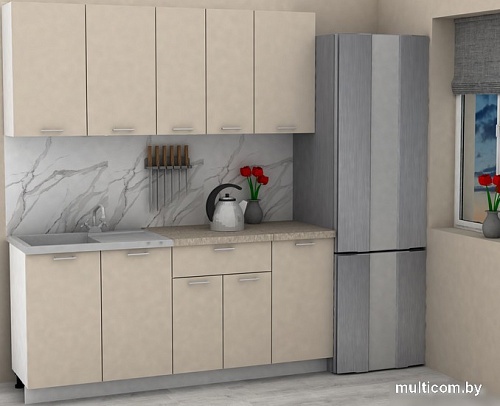 Готовая кухня ЭлиГард Lion 1.8 (персидский жемчуг/малага)