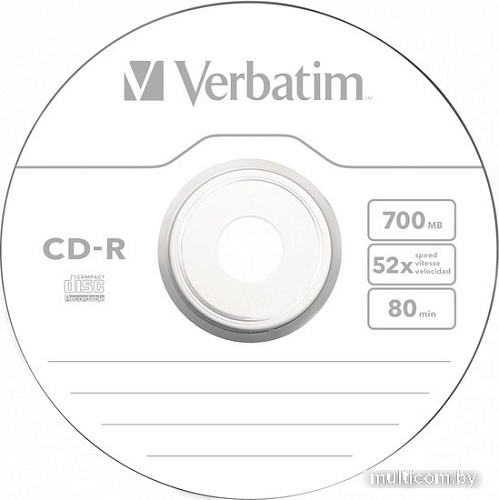 CD-R диск Verbatim DL Extra Protection 700Mb 52x 43725 (CakeBox, 10 шт.)