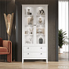 Шкаф-витрина Black Red White Ewa REG2W2S с подсветкой (белый)