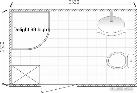 Душевая кабина Domani-Spa Delight 99 High DS01D99HWM10 (белый/сатин-матированное стекло)