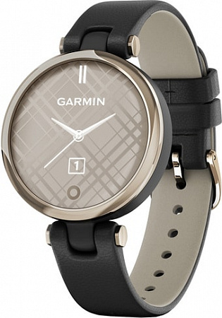 Умные часы Garmin Lily (кремово-золотистый, черный/кожаный ремешок)
