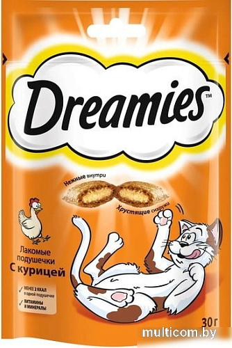 Лакомство для кошек Dreamies лакомые подушечки с курицей 30 г
