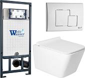 Унитаз подвесной Saniteco KW-9004W в комплекте с инсталляцией + Marberg 507 SE GL-WT + Marberg 507