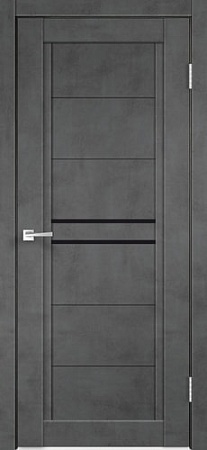 Межкомнатная дверь Velldoris Next 2 60x200 (муар темно-серый, лакобель черный)