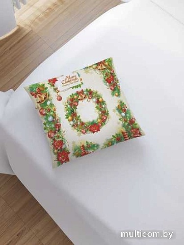 Чехол на подушку JoyArty Новогодние венки sl_37073