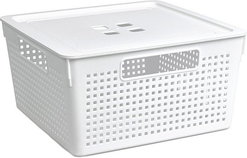 Коробка для хранения Violet Лофт с крышкой 6911106 (белый)