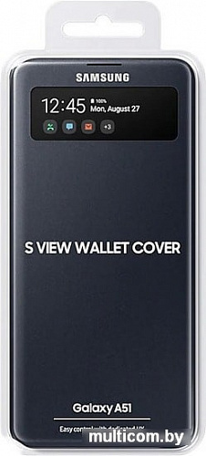 Чехол Samsung S View Wallet Cover для Samsung Galaxy A51 (черный)