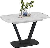 Кухонный стол Трия Сингапур Тип 1 (черный муар/стекло белый мрамор)