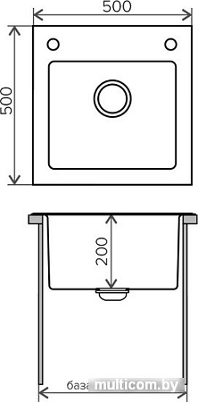Кухонная мойка Tolero Ceramic glass TG-500 (черный)