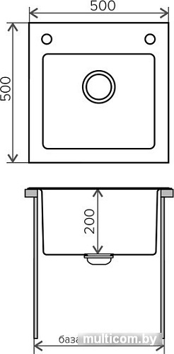 Кухонная мойка Tolero Ceramic glass TG-500 (черный)