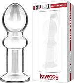 Анальная пробка Lovetoy Glass Romance прозрачная GS14Clear