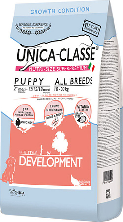 Сухой корм для собак Unica Classe Growth Condition Puppy All Breeds Development Chicken 3 кг
