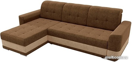 Угловой диван Mebelico Честер 61116 (левый, вельвет, коричневый/бежевый)