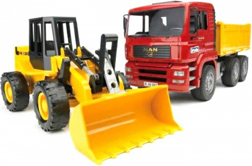 Bruder MAN Construction truck with articulated road loader 02752