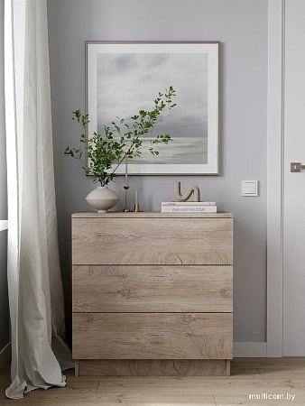 Комод Горизонт Нео 760 3 ящика (дуб эндгрейн)