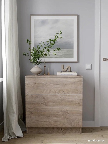 Комод Горизонт Нео 760 3 ящика (дуб эндгрейн)
