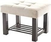 Банкетка AMC Lux 4 с полкой ткань коричневый/бежевый/коричневый 4.2Б60232