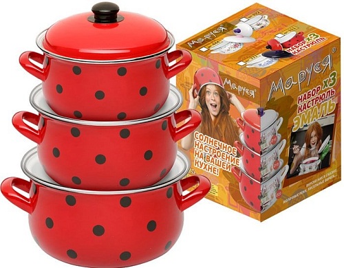 Набор кастрюль Маруся Эмаль классика 111