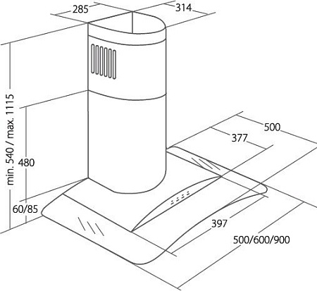 Кухонная вытяжка Akpo Largo 90 WK-4 (черный)