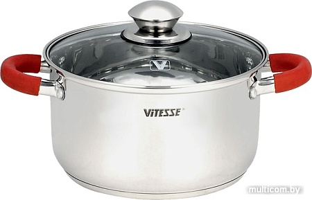 Набор кастрюль Vitesse VS-9017 (красные ручки)
