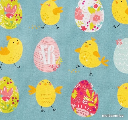 Полотенце Этель Пасхальные цыплята 4778284 (бирюзовый/желтый)
