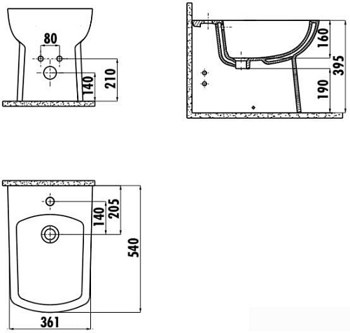 Биде Creavit Lara LR500-00CB00E-0000