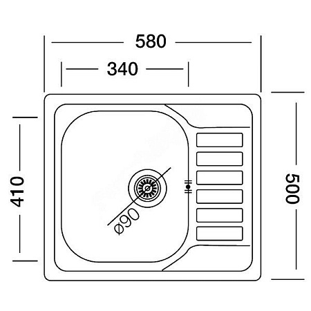 Кухонная мойка Kromevye EC 196 D R (чаша справа)