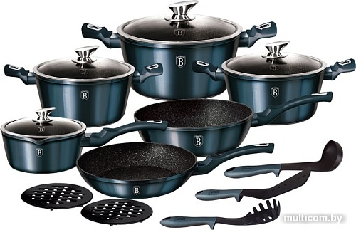 Набор кастрюль Berlinger Haus Aquamarine Metallic Line BH-1885
